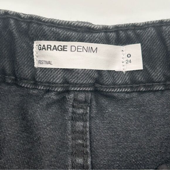 Garage festival denim shorts in black distressed size 0 - Picture 7 of 8